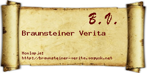 Braunsteiner Verita névjegykártya